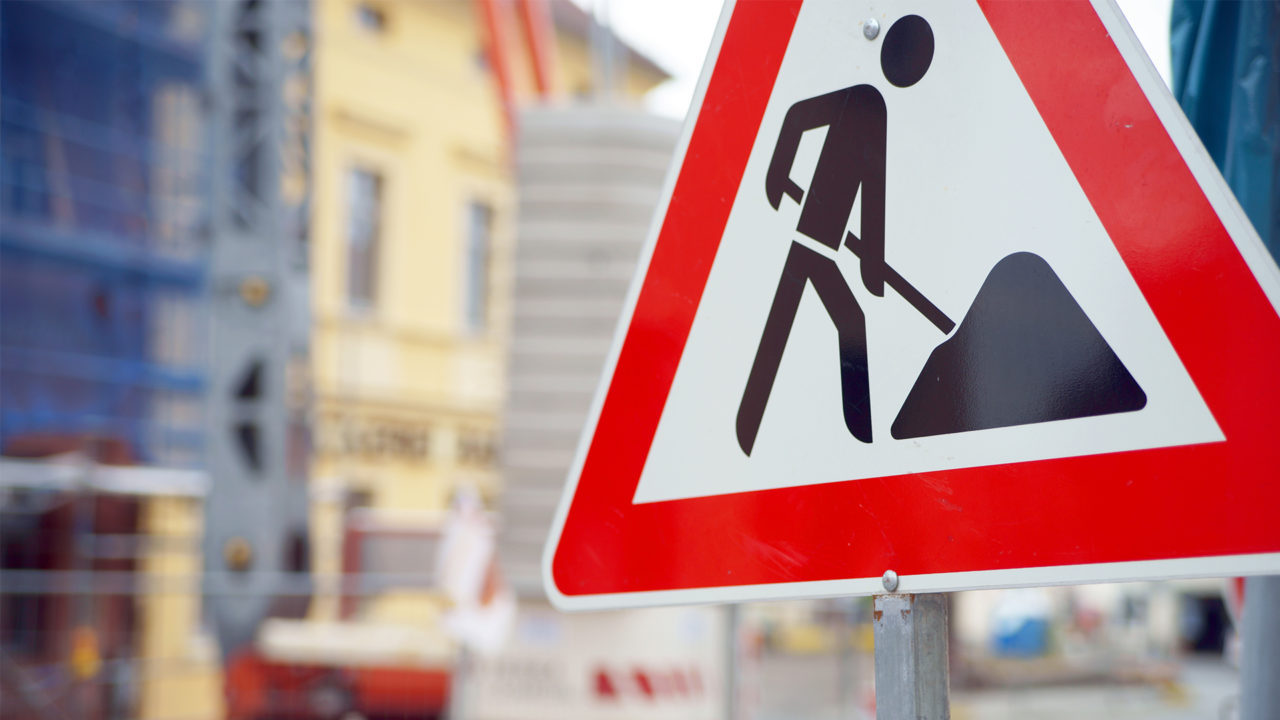 Construction site sign